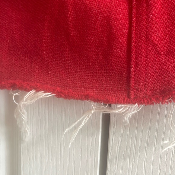 RAG & BONE Raw Hem Red Denim Skirt 29 - Picture 7 of 12